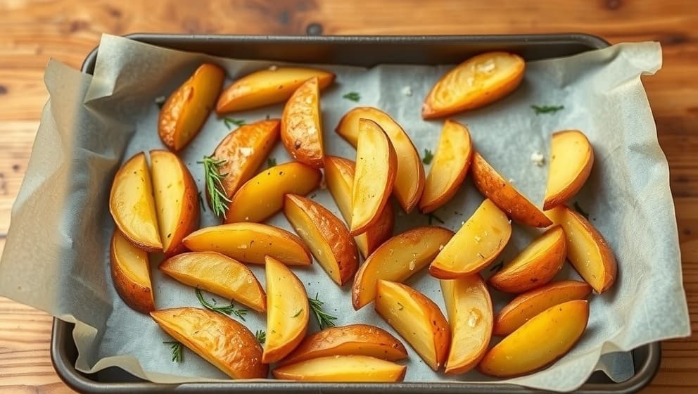 Potatis i ugn som blir krispig och gyllene varje gång